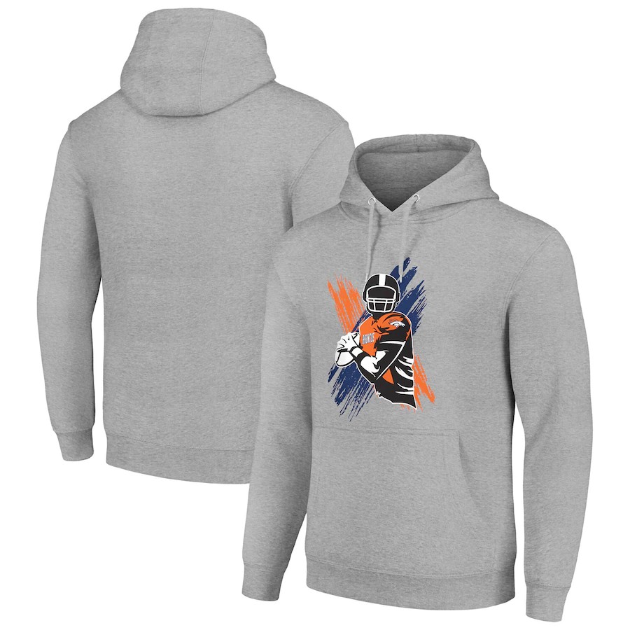 Men denver broncos grey NFL 2024 hoodie